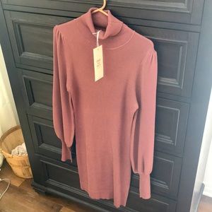 Long sleeve turtleneck sweater dress